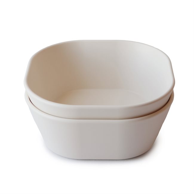 Mushie Dinner Bowl - Square - Ivory