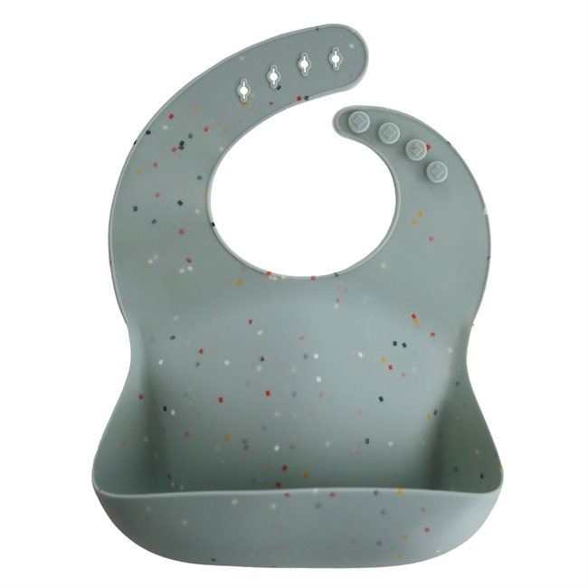 Mushie Silicone Bib - Cambridge Blue Confetti