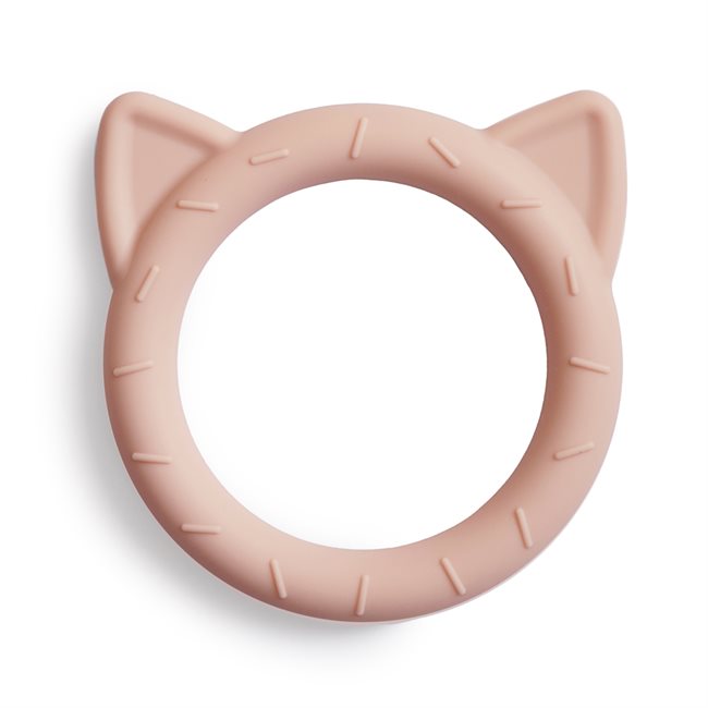 Mushie Teether - Cat - Blush