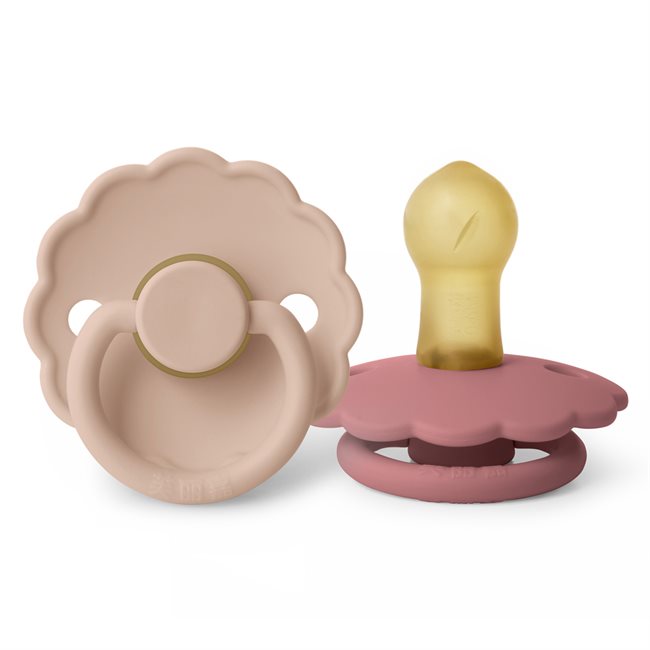 芙丽嘉 Fulijia Daisy - Round Latex 2-pack Pacifiers - Cedar/Blush  size 1