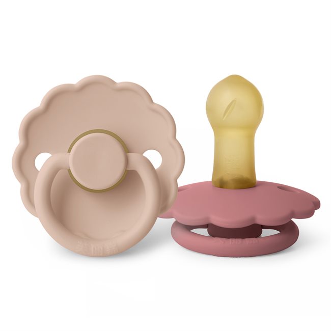 芙丽嘉 Fulijia Daisy - Round Latex 2-pack Pacifiers - Cedar/Blush  size 2