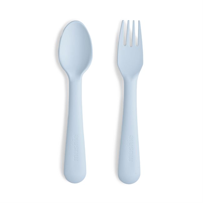 Mushie Fork & Spoon - Powder Blue