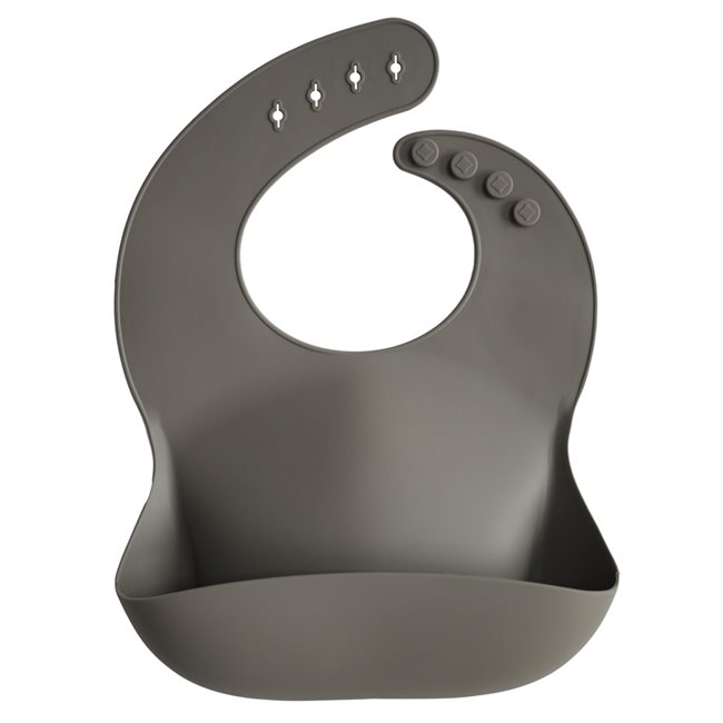 Mushie Silicone Bib - Dove Grey