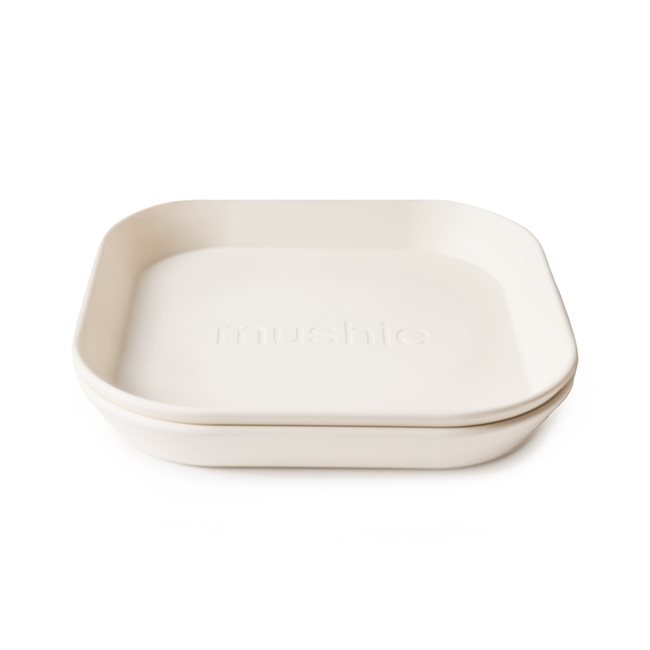 Mushie Dinner Plate - Square - Ivory