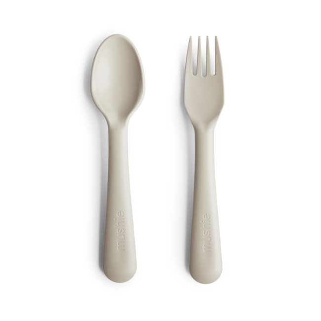 Mushie Fork & Spoon - Ivory