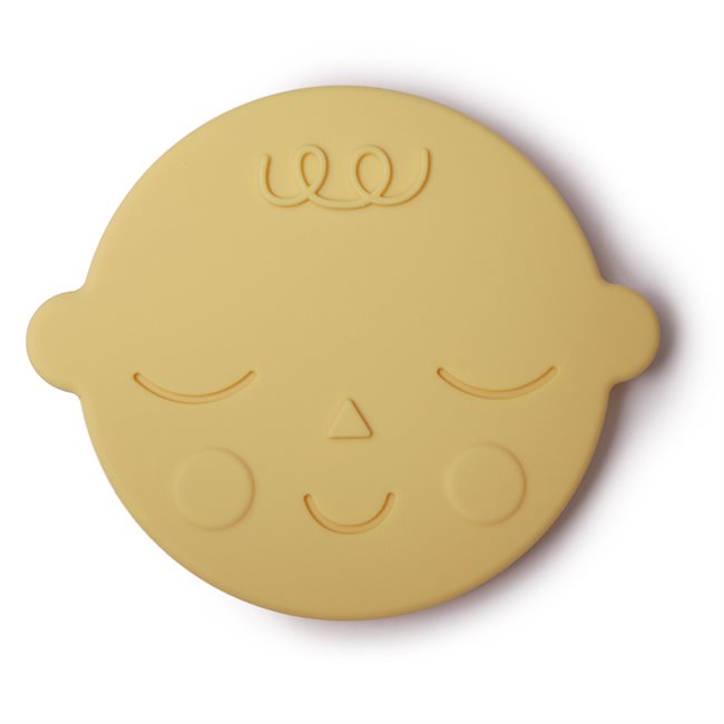 Mushie Teether - Face - Banana Cream