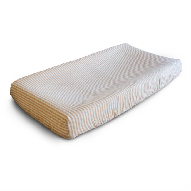 Mushie Changing Pad Cover - Natural Stripe