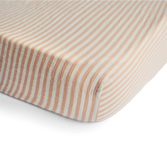 Mushie Crib Sheet - Medium - Natural Stripe