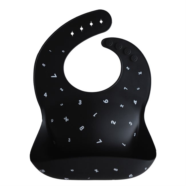 Mushie Silicone Bib - Black Numbers