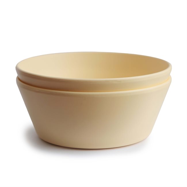 Mushie Dinner Bowl - Round - Pale Daffodil