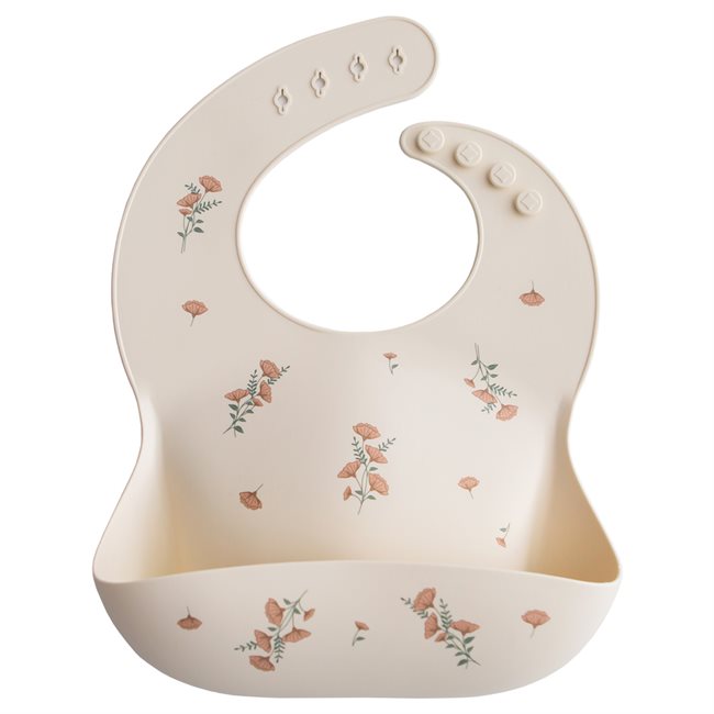 Mushie Silicone Bib - Pink Flowers