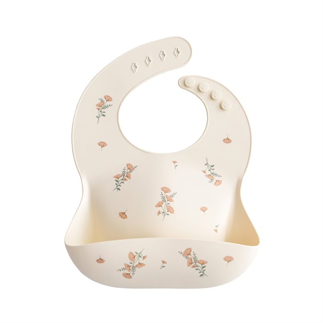 Mushie Silicone Bib - Pink Flowers