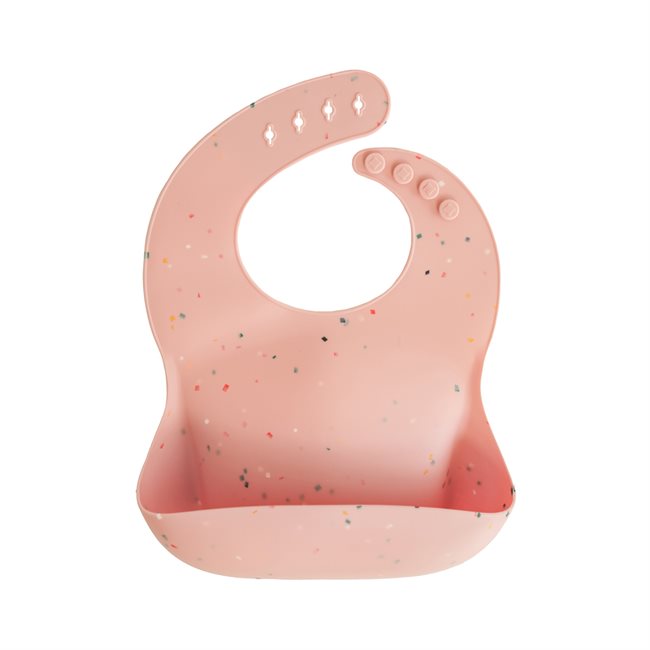 Mushie Silicone Bib - Powder Pink Confetti