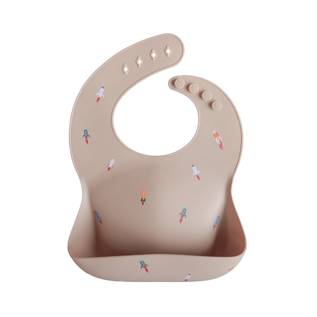 Mushie Silicone Bib - Rocket