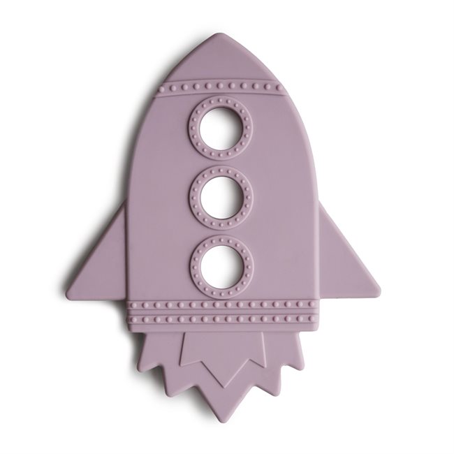 Mushie Teether - Rocket - Soft Lilac