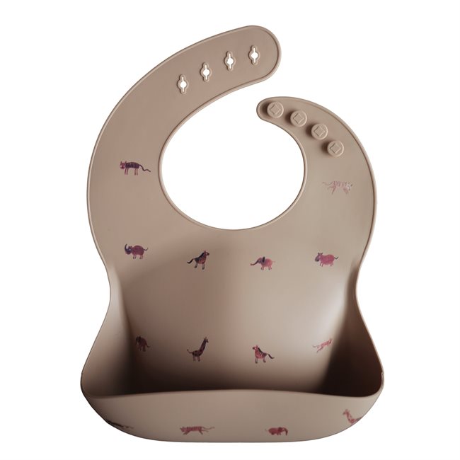 Mushie Silicone Bib - Brown Safari