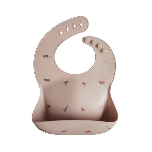 Mushie Silicone Bib - Brown Safari