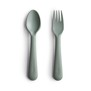 Mushie Fork & Spoon - Sage