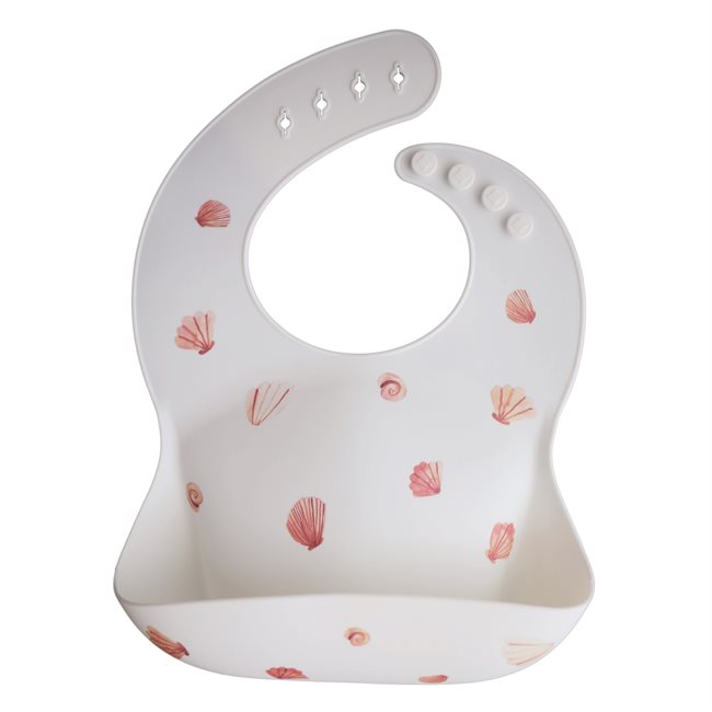 Mushie Silicone Bib - Light Shell