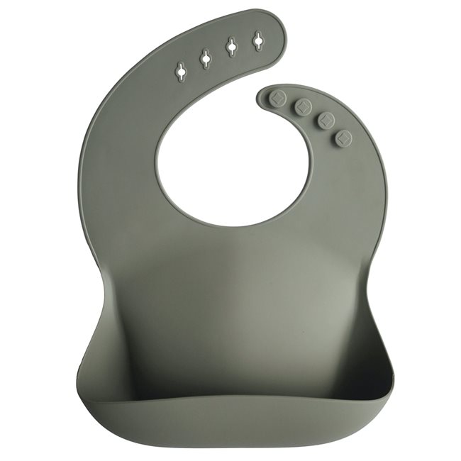 Mushie Silicone Bib - Silver Sage