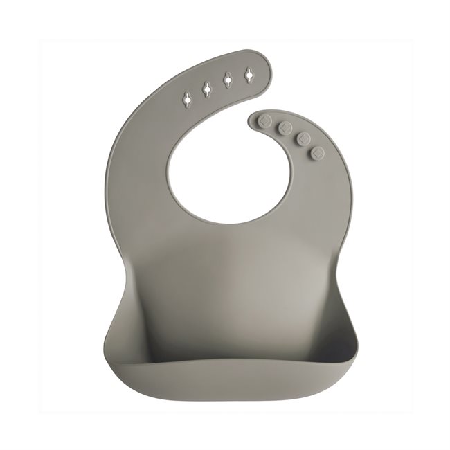 Mushie Silicone Bib - Silver Sage