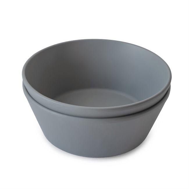 Mushie Dinner Bowl - Round - Smoke