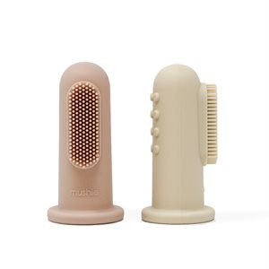 Mushie Finger Toothbrush - Blush/Shifting Sand