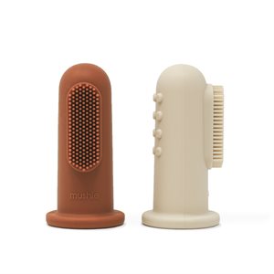 Mushie Finger Toothbrush - Clay/Shifting Sand